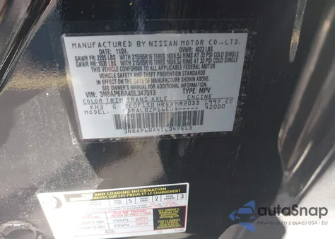 2025 Nissan Kicks S Fwd из США, поврежденный, VIN 3N8AP6BA4SL347513